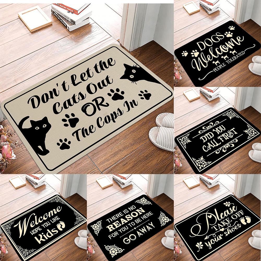 Funny Welcome Mats Please Take Off Your Shoes Mat for Entrance Indoor and Outdoor Doormat Novelty Gift Mat