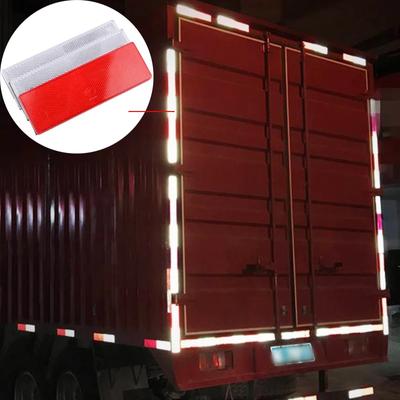 10 Stück Auto Anhänger LKW Reflektierende Platte Nachtsicherheit Fahren Reflektor Warnaufkleber Kunststoff Sicherheitszeichen Band Warnstreifen