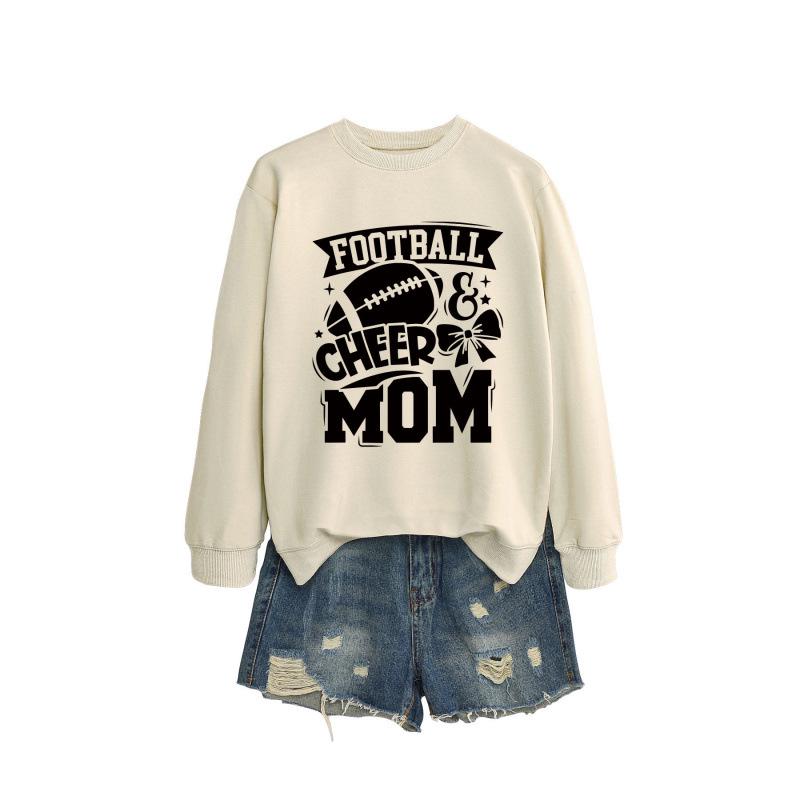 Football Cheer Mom Plus Size Loose Comfortable Hoodie