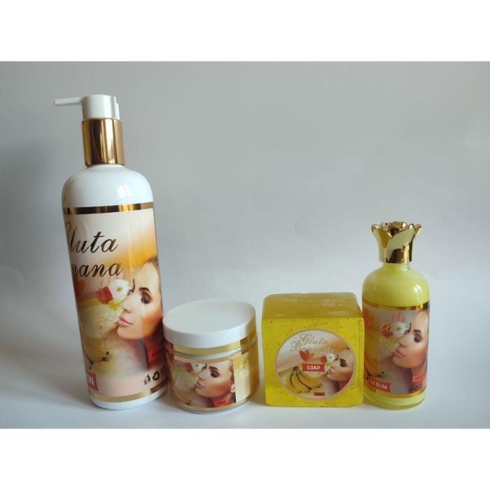 Gamme De Soins De La Peau - Gluta Banana - Lait 500 Ml - Sérum - Savon 200 G - Crème Éclaircissante