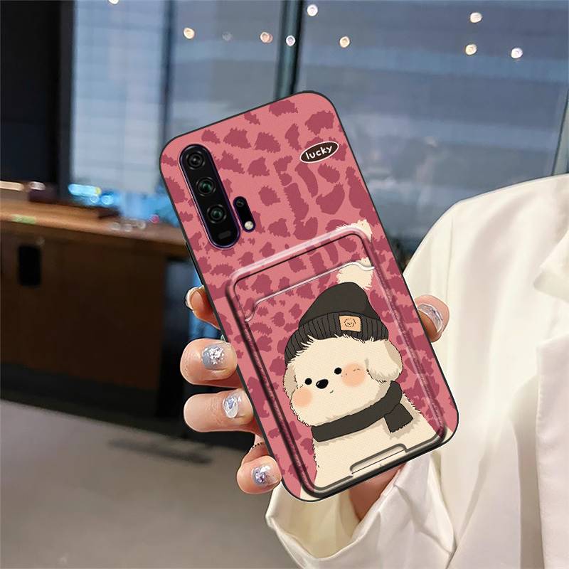 Protective Card Bag Phone Case For Huawei Honor 20 Pro Fashion Design Durable Cover Card Slot Waterproof Cartoon Cute