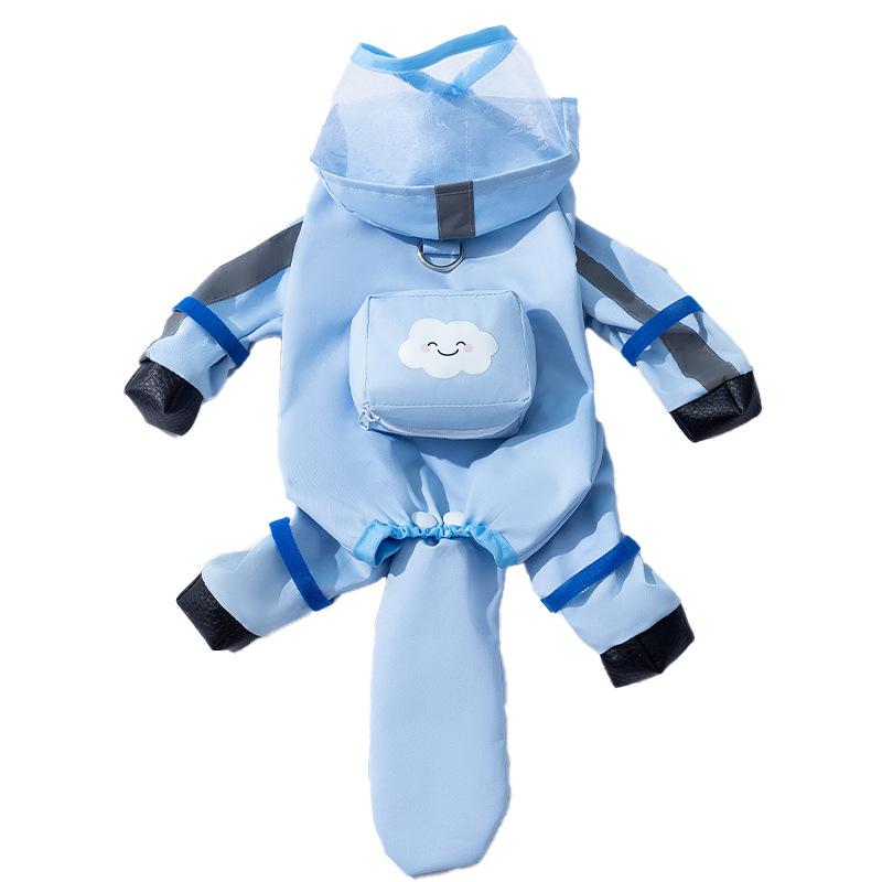 Walking dogs on rainy days Small and medium-sized dogs can be towed when going out with feet Upgrade bag Tail Pet clothes Puppy dog raincoat colore bl