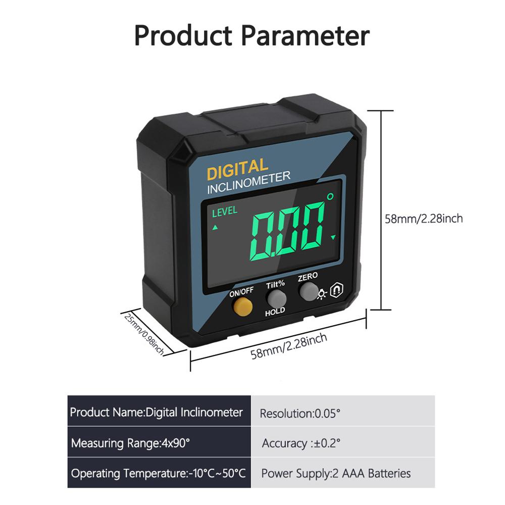 

Электронный цифровой уровень-искатель угла, инклинометр, реверсивный угломер 180°, транспортир, инклинометр, уровень, линейка