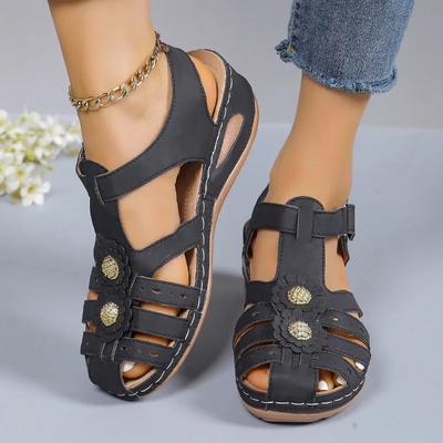 New Summer Women's Sandals 2024 High Quality Women's Shoes Fashion Baotou Roman Shoes Mid Heel Straight Buckle Women's Shoes