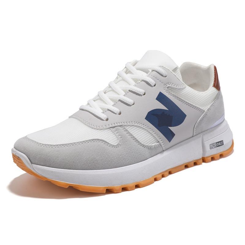 

Сетчатые дышащие кроссовки мужские и женские парные низкие на шнуровке модные туфли на мягкой подошве для бега Male 44 белый