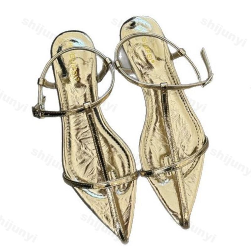 Fashion Women Sandals Summer High Heels 2025 New Fashion Pumps Dress Pointed Toe Elegant Heeled Mid Heels Buckle Shoe Sandalias De Mujer
