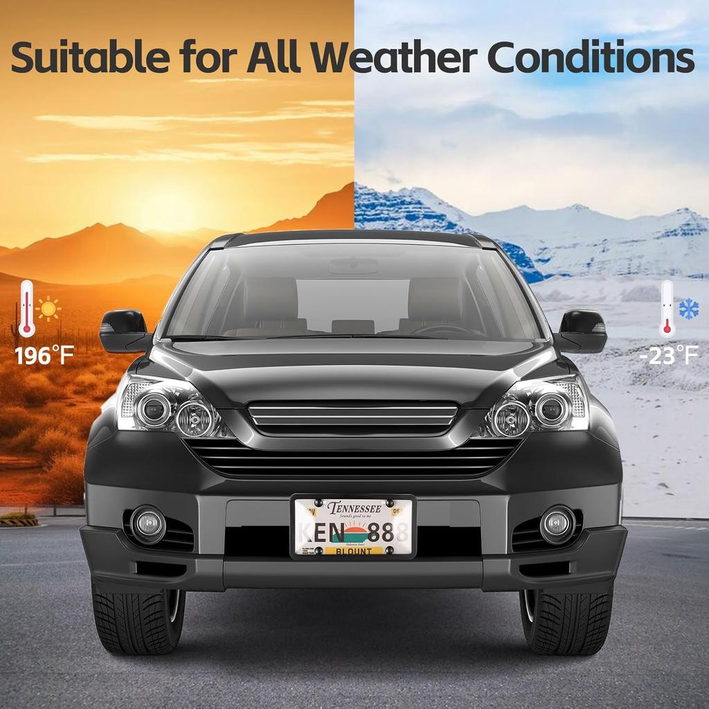 License Plate Cover & Frames, 2 Pack Clear License Plate Protector, ABS Car Front/Rear License Plate Frame With Screws Caps, Fit Any Standard US