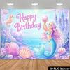 2D Planar Birthday Party Backdrop. Ocean Theme. Durable Polyester Material. Perfect for Birthday Celebrations.