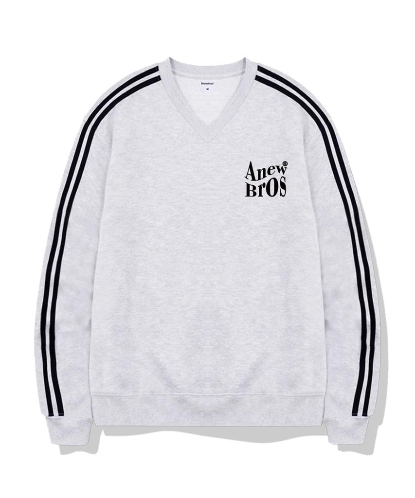 ANEWBROS Bro Name Mark Oversized Track V-Neck Sweatshirt 5 Colors [Anbv_9005]