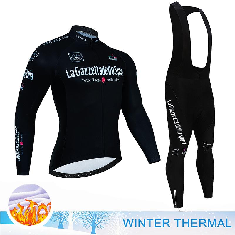 2025 Winter Thermal Fleece Sets Long Cycling Jersey 20D Gel Pad Men Fox Teleyi MTB Ropa Ciclismo Bike Bicycling Maillot Clothes