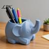 Cute Stationery Organizer 3D Printed Elephant Pen Holder, Minimalist Desktop for Office School Supplies, Study Room Decor Makeup Brush Animal Storage