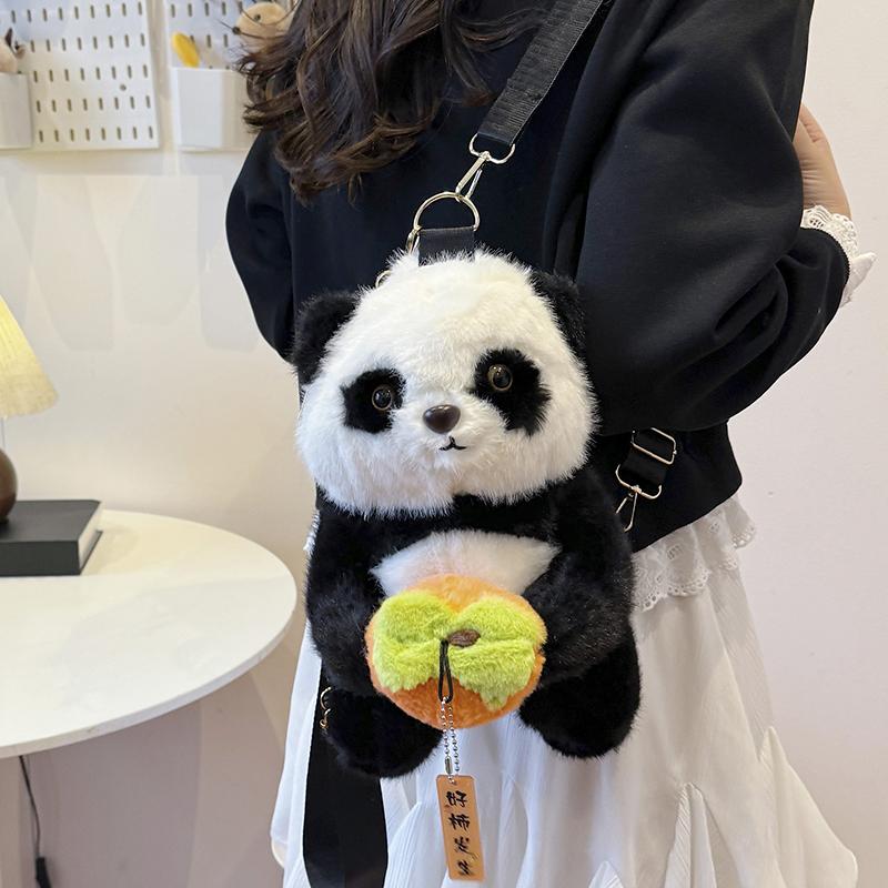 2025 New Cute Fashion Exquisite Plush Panda Backpacks Stylish Design Creative Super Cool Personality Crossbody Bags for Women