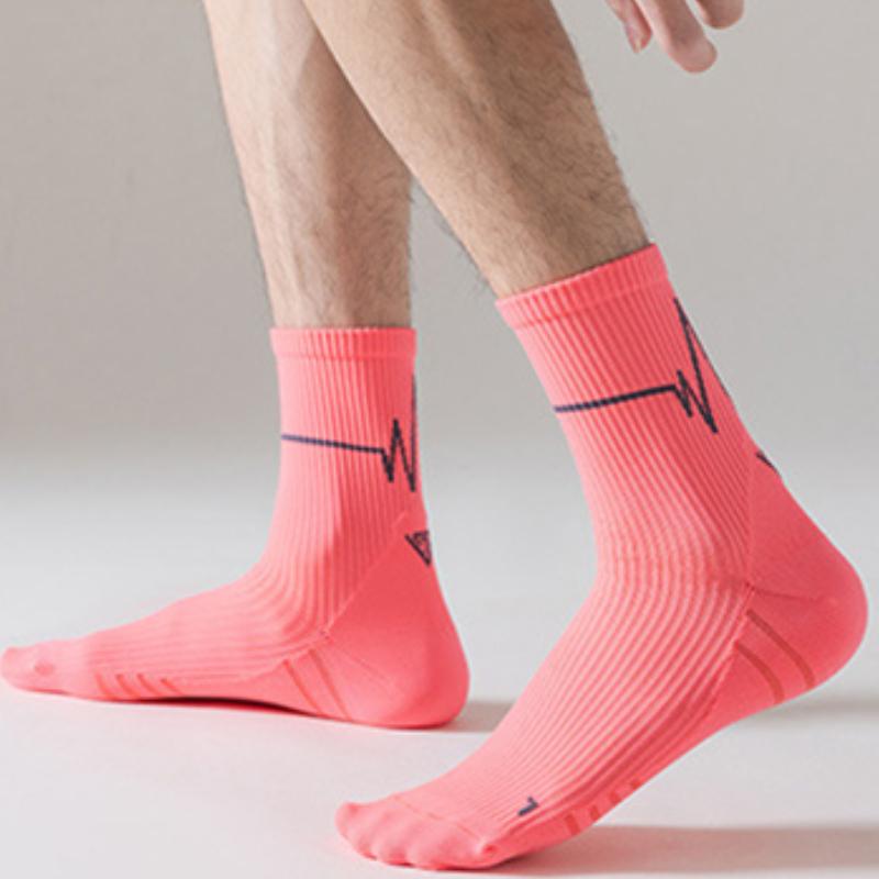 1/6 Pairs New Outdoor Sports Marathon All Seasons Running Crew Socks Men Colorful Quick Dry Exercise Fitness Training Thin Crew Sock