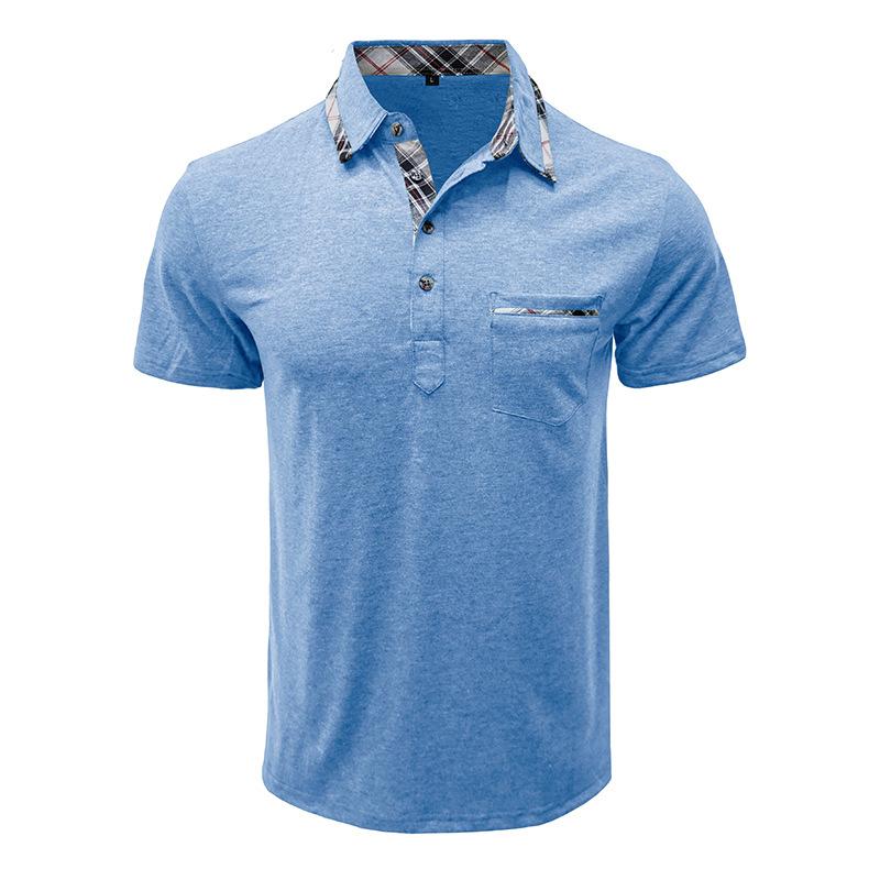 Summer Men's Short Sleeved Lapel T-shirt Top