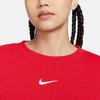 Nike Odzież sportowa Phoenix Fleece Jednolity kolor Bluza dresowa z okrągłym dekoltem Damska bluza University-Red DQ5734-657