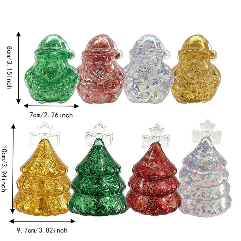 Christmas Tree/Santa Claus Shape Xmas Anti Stress Squeeze Toy With Sequins Sensory Toy Office