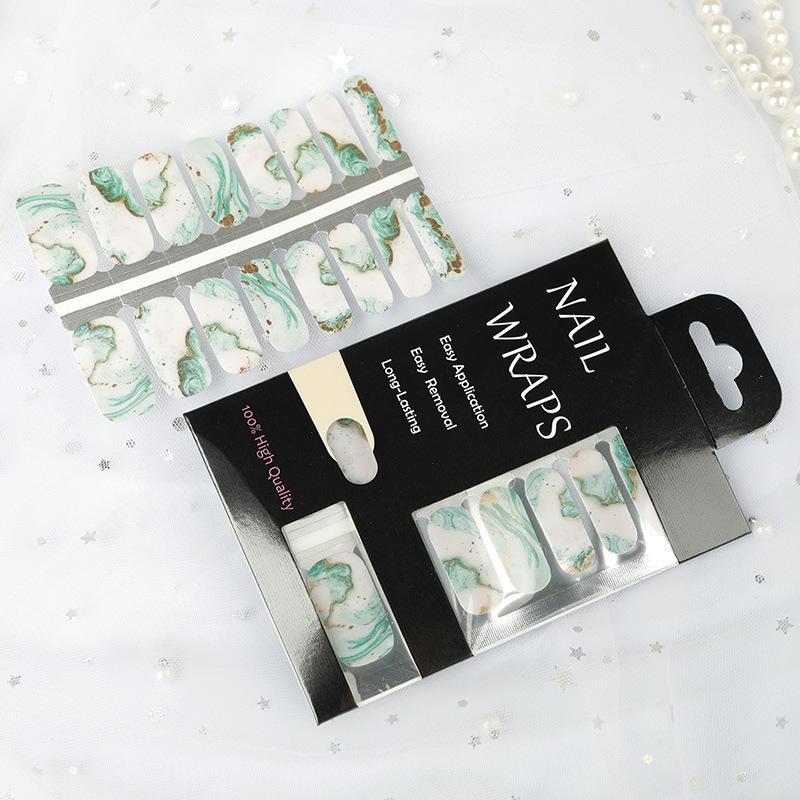 Marble Pattern Foil Nail Stickers, Korean Nail Polish Strips, Self Adhesive Nail Wraps for Home Manicure, Wholesale Nail Art