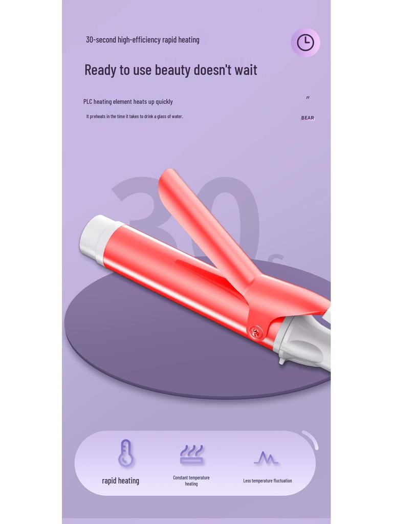 40mm Automatic Rotating Curling Iron with Negative Ions - Gentle, Large-Wave Styling