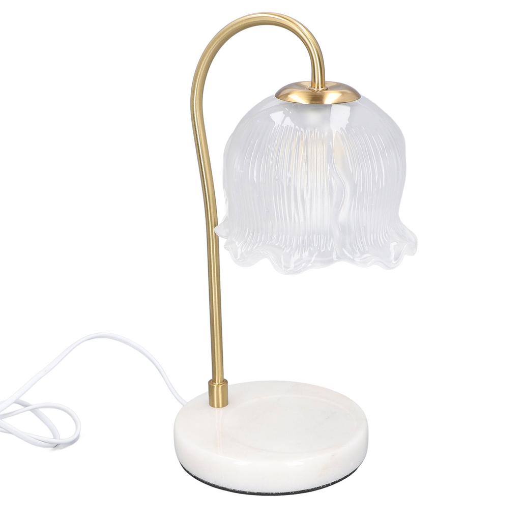 Candle Warmer Lamp Glass Marble Dimmable Electric Fragrance Candle Melter with 2 Bulbs for