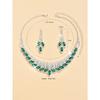Meier Super Sparkling Full Diamond Necklace and Earrings Suit Bridal Jewelry Two-piece Set