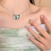 Color butterfly pendant collarbone chain women's new trendy fashion personalized accessories light luxury high-end necklace