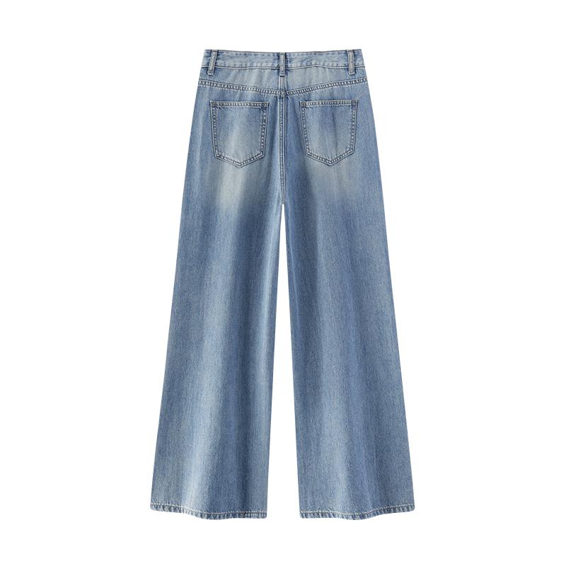 Semir Senrou Women's Loose Split Wide-Leg Jeans