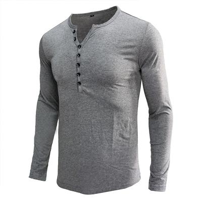 Autumn and Winter Foreign Trade Clothing European and American Men's T-shirts, Long-sleeved Men's Bottoming Shirts, Men's Henry Shirts
