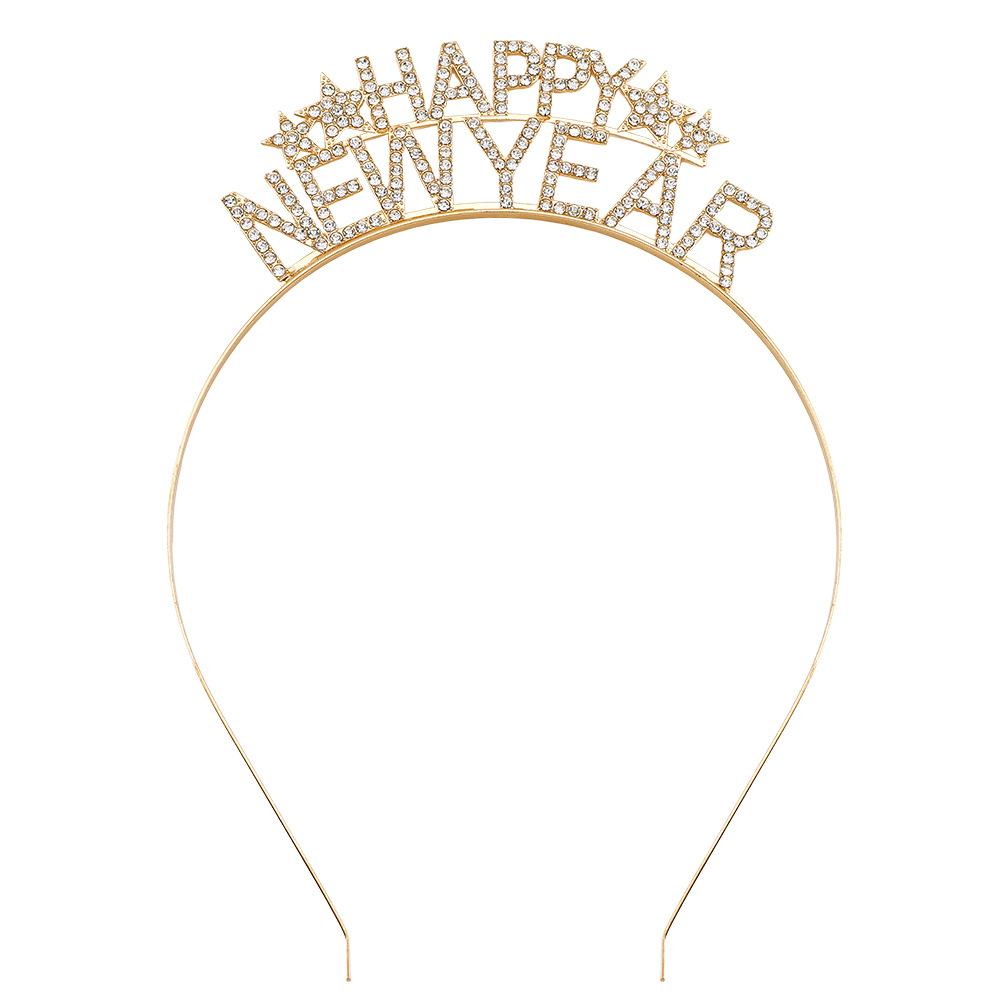 Christmas New Year Headband MERRY CHRISTMAS Alloy Rhinestone Knotted Letter Headband Atmosphere 2026