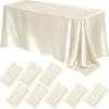 8-Pack Elegant Satin Tablecloths 259x145 Cm Rectangular Polyester Smooth Fabric Tablecloth for Party Wedding Banquets Decoration