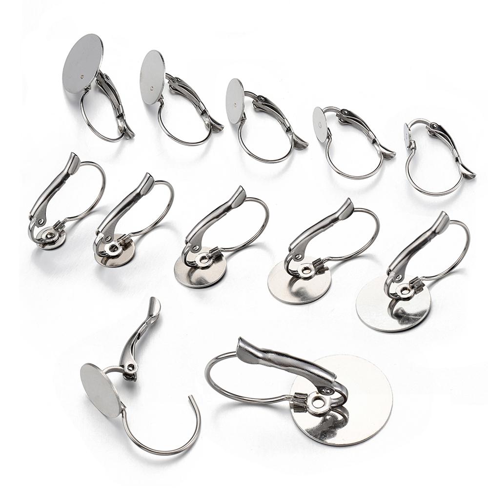 20pcs/10pcs Stainless Steel French Earrings Base Lever Back Ear Wire Hoop Open Loop Earring Hooks for Jewelry Making DIY