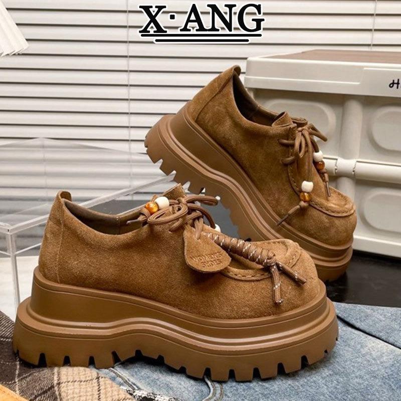 Leather All-inclusive Children's Muffin Thick Sole Heightening Small Women's Shoes Casual Single Shoes Kangaroo Shoes