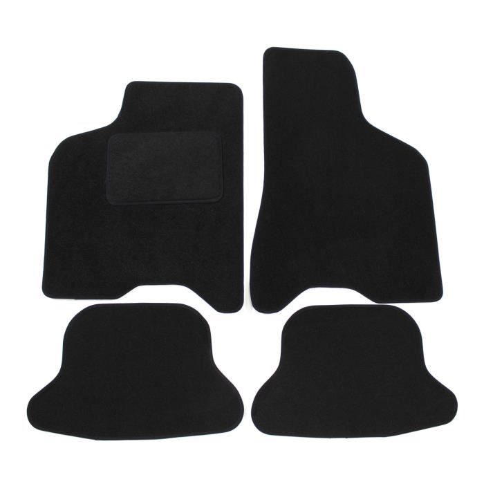 Tapis de sol - VW - Lupo - Velours noir - Ajustement précis - Renforcé sous les pédales