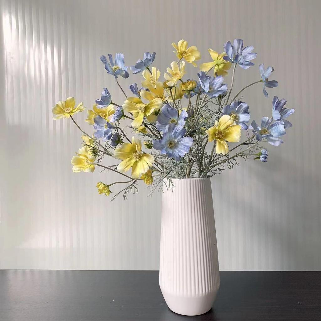 Artificial Gesang Flower Single Branch 4 Fork Queen Cosmos Fake Flower Silk Flower Bouquet Living Room Wedding Home Decoration