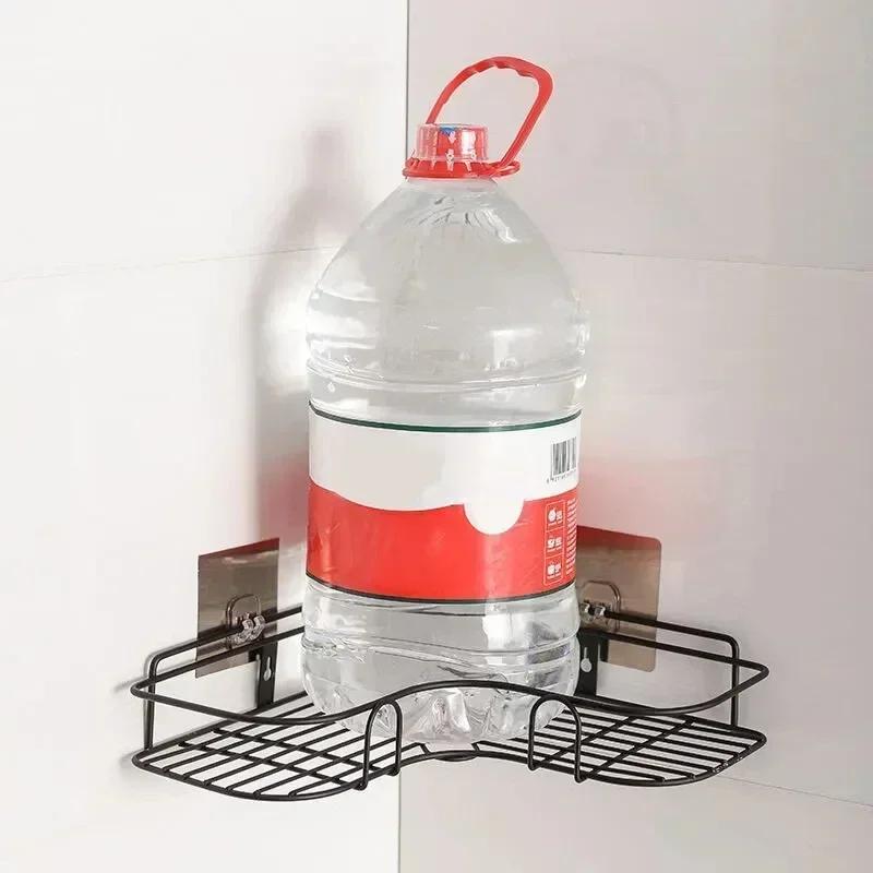 1PC Bathroom Shelf Wall Mounted Corner Storage Shelves Shampoo Holder Cosmetic Rack Iron Shower Drain Basket Bathroom Organizer