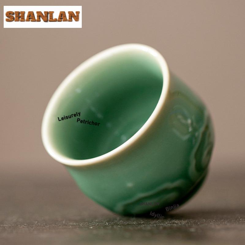 Tazza da tè pattern Nuvola Celadon Boutique Tazza da tè fatta a mano Brocca Tazza per degustazione e annusare Tazze da Chazhan Tazze da Maestro Servizi da tè Forniture