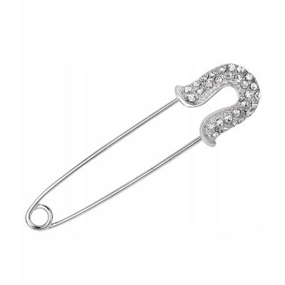 Pinets Classic Safety Pin Brooch With Cubic Zirconia