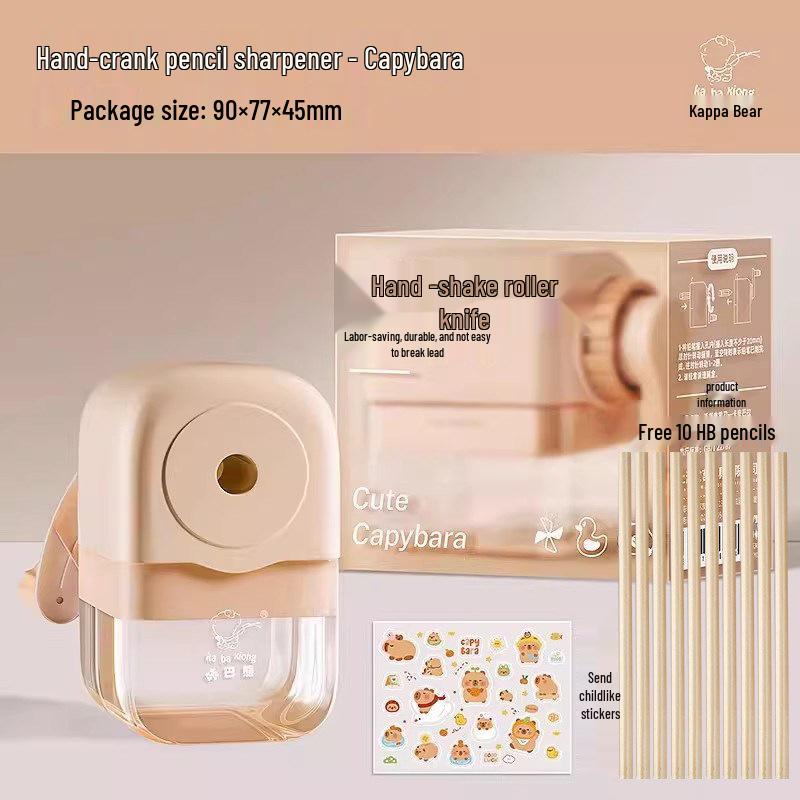 Kaba Bear Hand-Crank Cute Cartoon Pencil Sharpener for Kids - Effort-Saving and Perfect for Elementary Students.