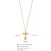 Micro-inlaid Zircon Pendant Copper Electroplated Cross Necklace Women's Titanium Steel Collarbone Chain Jewelry