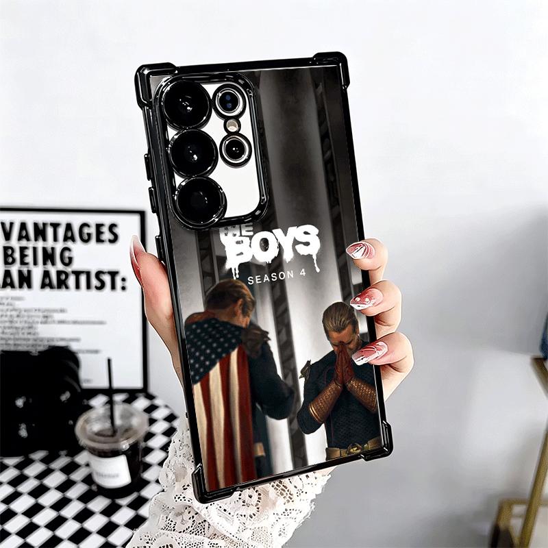 The Boys H-Homelander Plating Phone Case For Samsung Galaxy S24 S25 FE S26 Edge S23 Ultra S22 S21 Plus S20 Anti-Fall Airabag Cov