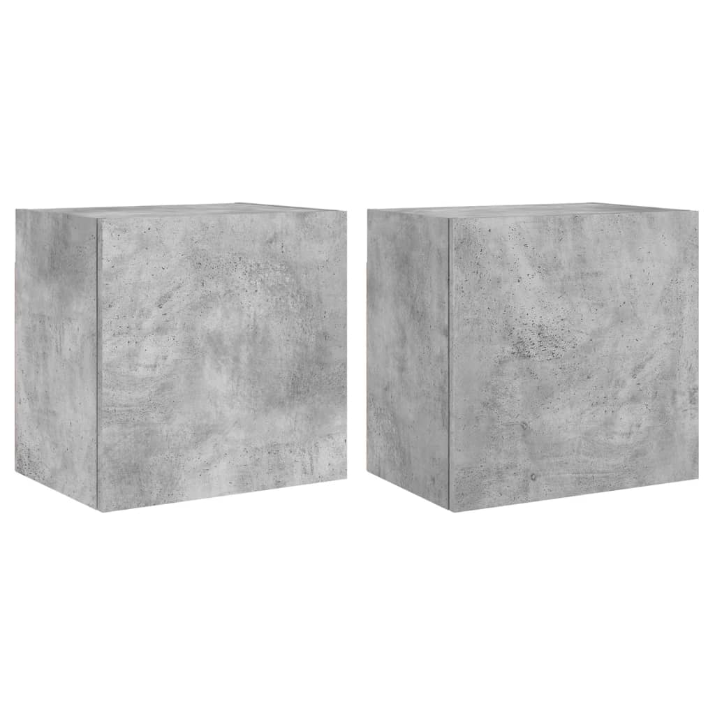 Vidaxl Ścienne Szafki Tv, 2 Szt., Szarość Betonu, 40,5X30X40 Cm