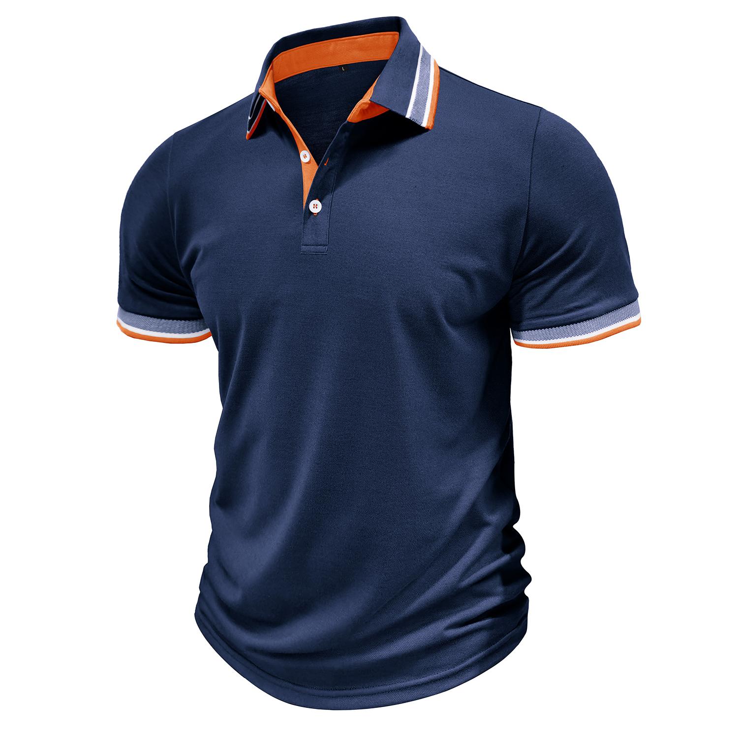 

Мужские футболки с короткими рукавами и цветными блоками, рубашки поло с воротником с лацканами, топы, повседневная повседневная летняя мужская одежда, рубашка для тенниса и гольфа XL темно-синий