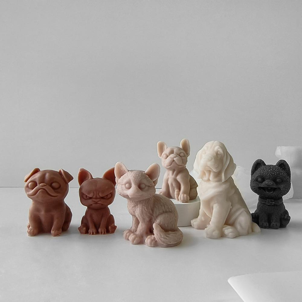 Animal Silicone Candle Mold DIY Anger Puppy Poodle Dog Labrador Retriever Gypsum Beeswax Mould Aromatherapy Candle Making Tool