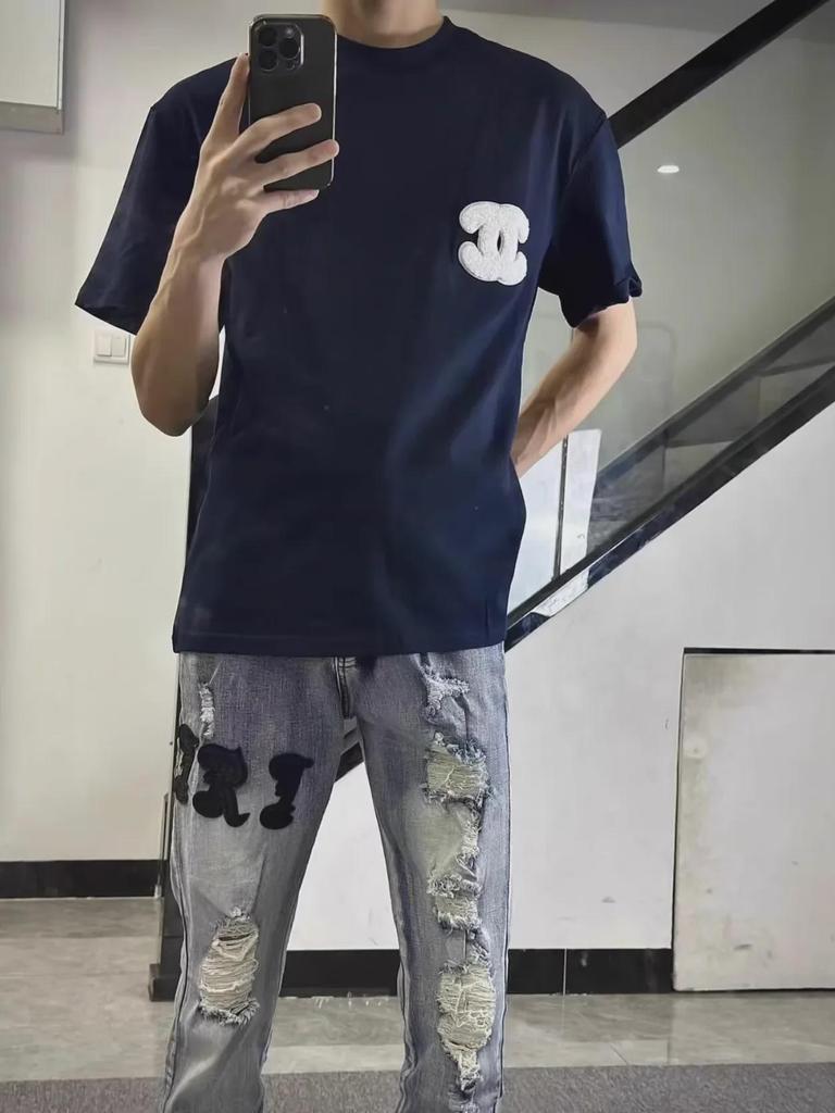 Men's Slim Fit High Street Embroidered Skinny Jeans – Trendy Student Style