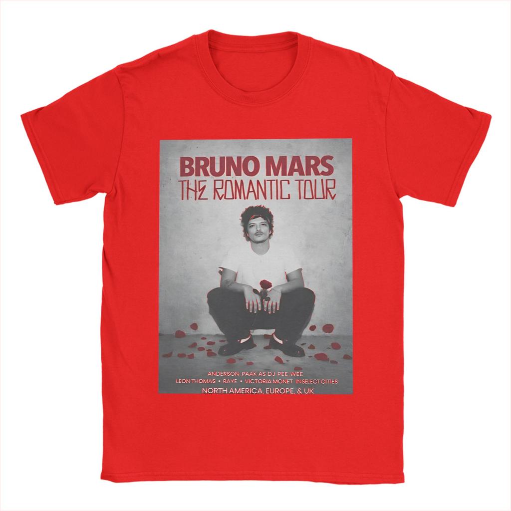 Bruno Mars The Romantic Tour 2026 Camiseta Póster Hombre Algodón Impresionante Camiseta Cuello Redondo Camiseta Manga Corta Ropa 4XL 5XL