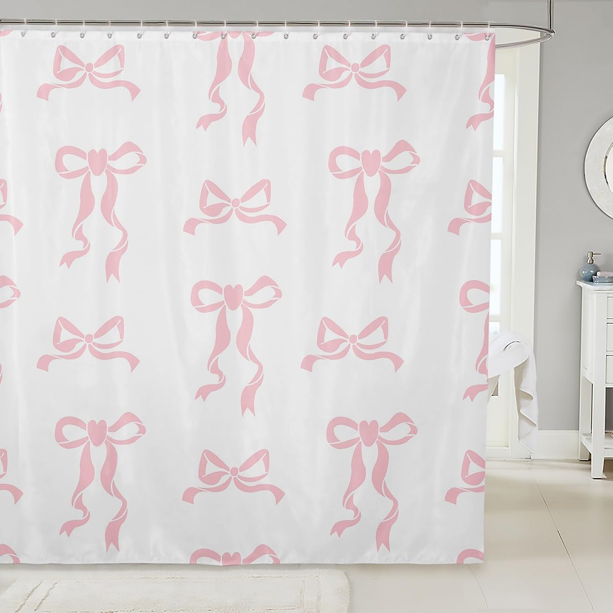

Japanese Style Shower Curtain, Cherry Blossoms Bathroom Accessories Kids Girls Women Washroom Decor, Sakura Flower W60H190(CM)-1 Pcs