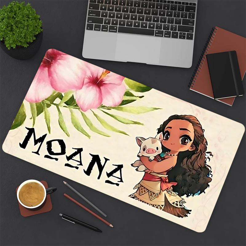 1Pc Adventure Awaits Moana Gaming Mouse Pad Keyboard Desk Mat Non-slip Rubber Lock Edge Waterproof Computer Mousepad for Office Home Decor Ey12