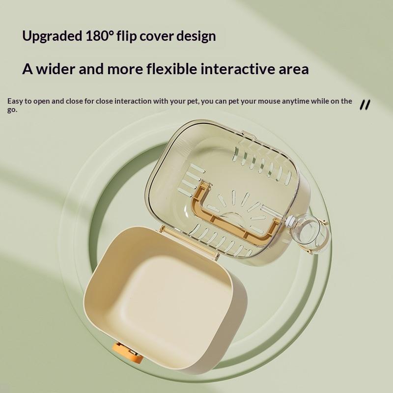 Portable Hamster Carrying Cage With Handle Water Bottle Chinchilla Carrier Box Small Animal Hamster Travel Cage Pet Supplies