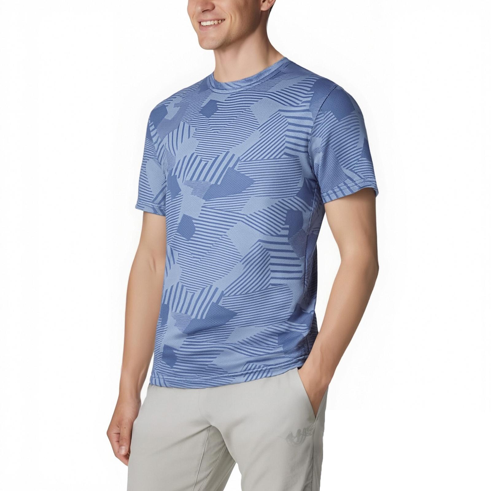 

Мужская летняя одежда Ice Silk Breathable Mature Quick-Soaching Casual Sports T Shirt Tops M синий
