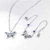 925 Sterling Silver Butterfly Necklace Femininity Clavicle Chain