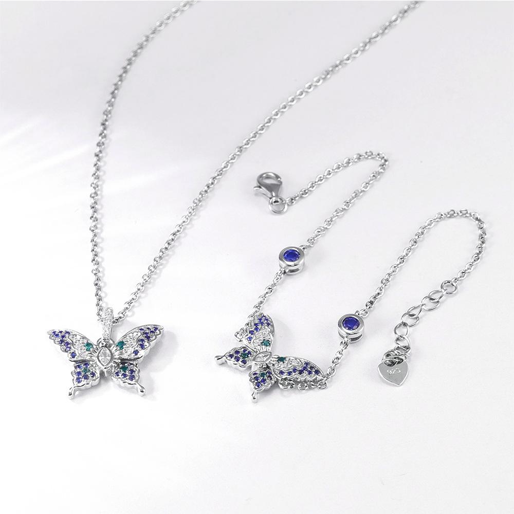 925 Sterling Silver Butterfly Necklace Femininity Clavicle Chain